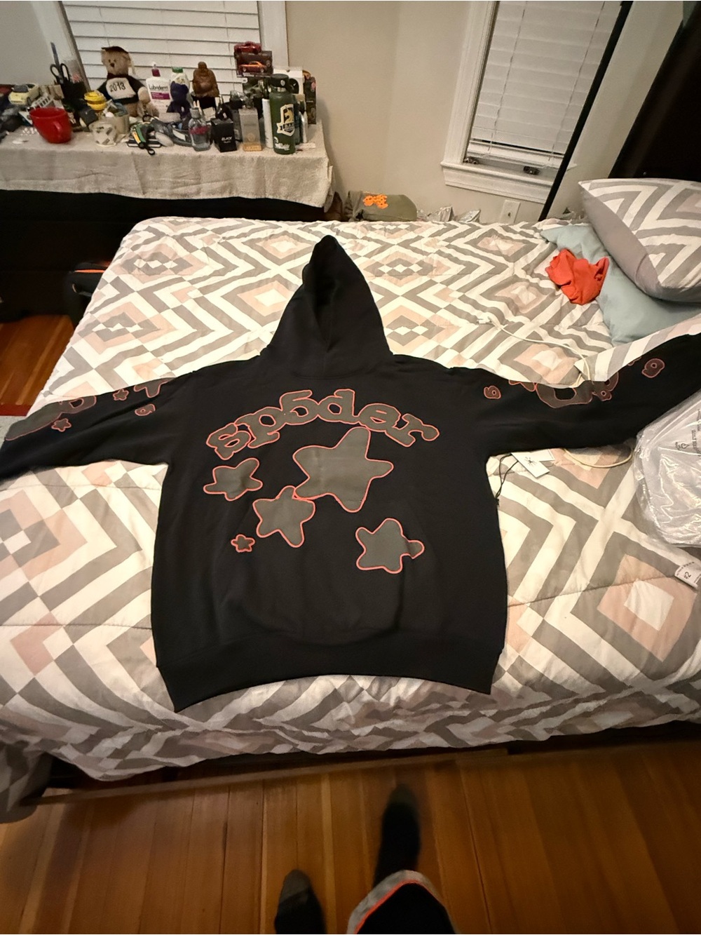 Sp5der Black Baluga Outline Men’s Fleece Hoodie